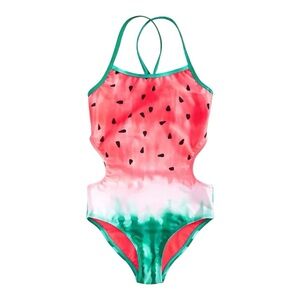 Breaking Waves Big Girls One-Piece Watermelon Swimsuit Size 12